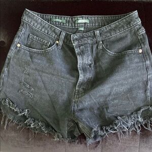 Wild Fable Gray High Waist Frayed Shorts